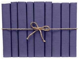 Decorative Books - Dark Very Peri Linen Wrapped Book Bundle - 1 foot of Purple Books