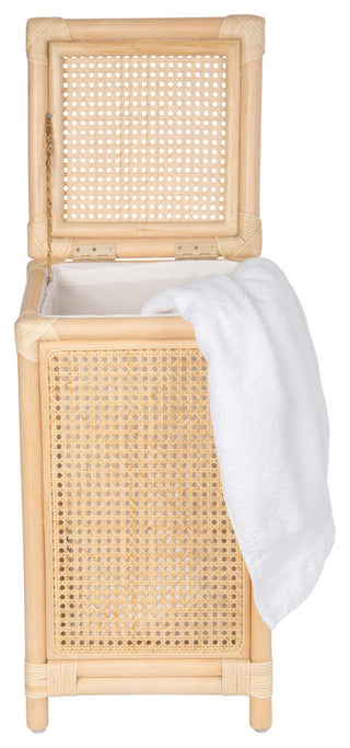 Rattan Cane Clothes Hamper, Laundry Basket, Removable Liner, Lid, 1 Load