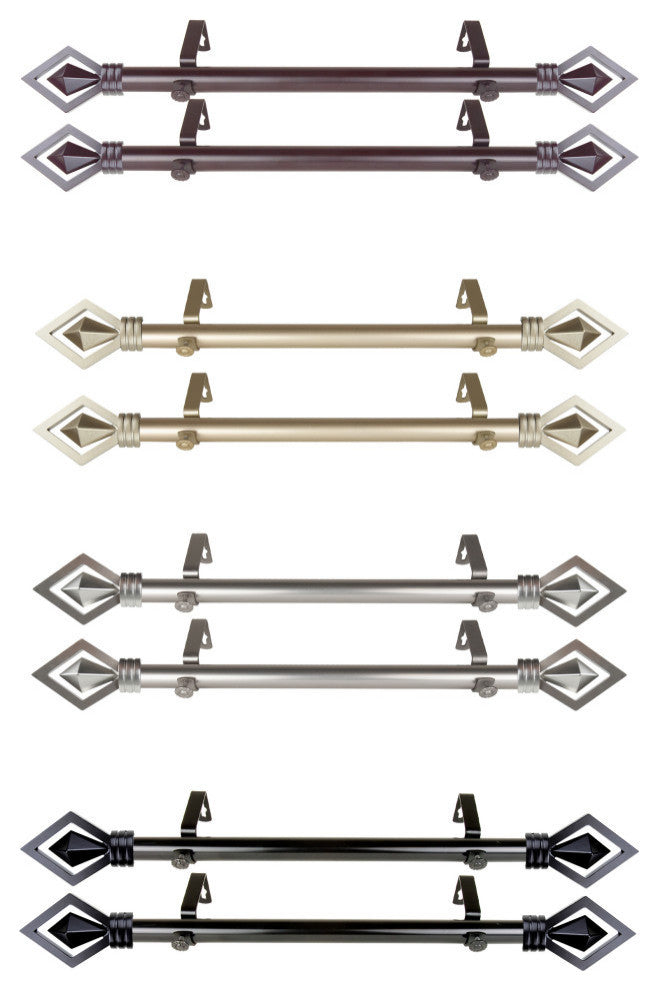 Lance Side Curtain Rods 12-20", Satin Nickel