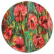 Red Poppies Watercolor Drawing, Floral Large Disc Metal Wall Art, 38"