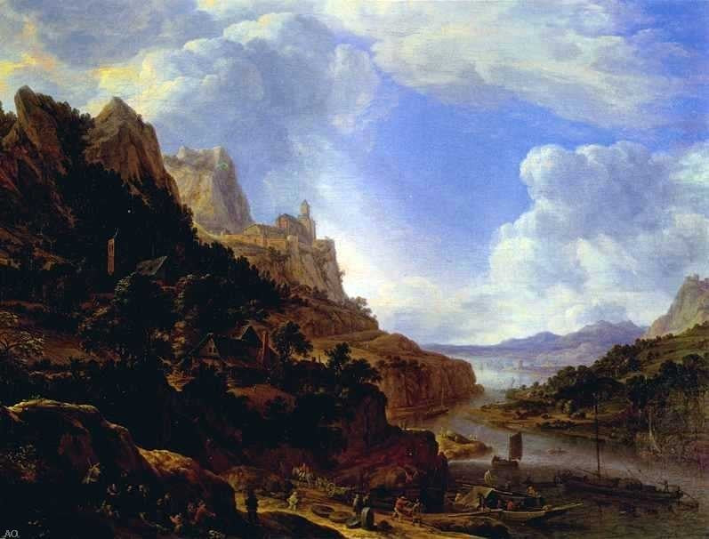 Herman Saftleven Rhineland Fantasy View Wall Decal