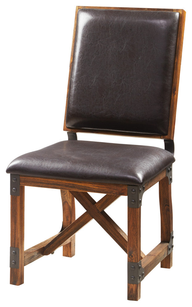 INK+IVY Lancaster Industrial Dining Table, Amber, Dining Chair