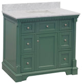 Sydney 42" Bathroom Vanity, Sage Green, Carrara Marble