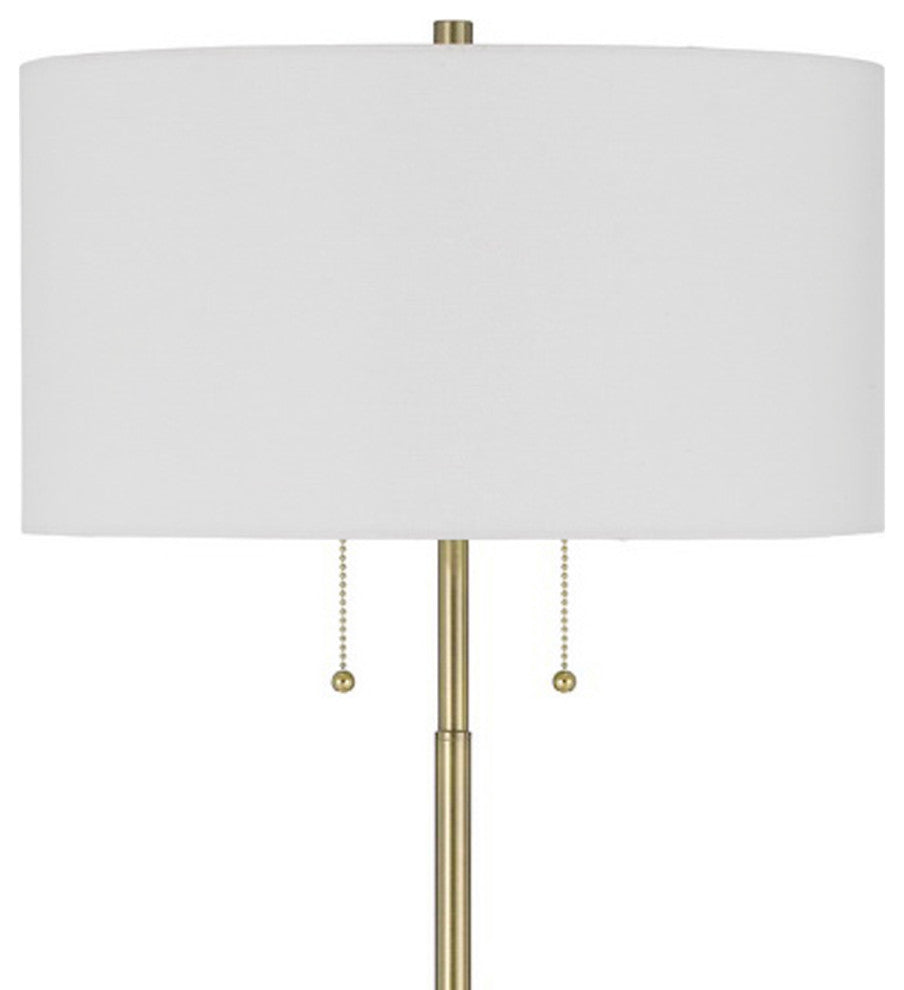 Benzara BM272214 64" Metal Floor Lamp With Pull Chain Switch, Brass