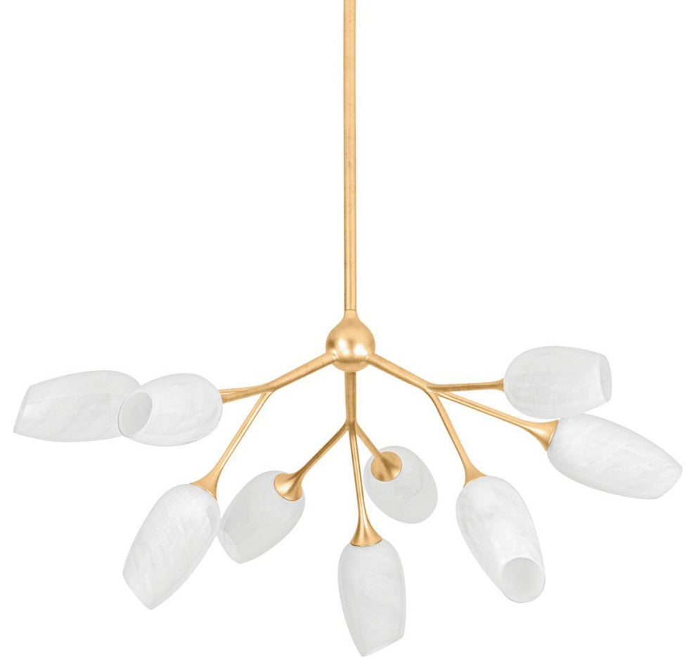 Aldean Chandelier, Vintage Gold Leaf