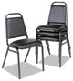 Set of 4 Stackable Chair, Multipurpose Design With Vinyl Seat & Backrest, Black
