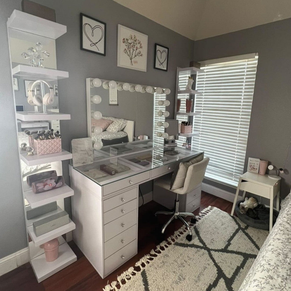 SlayStation Natalie Mirrored Column, White