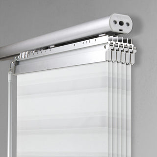 Blanched White 6-Panel Track Extendable Vertical Blinds 98-130"W