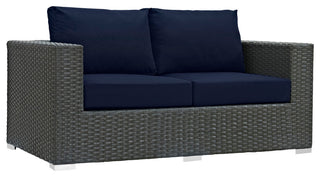 Sojourn Outdoor Patio Sunbrella® Loveseat EEI-1851-CHC-NAV