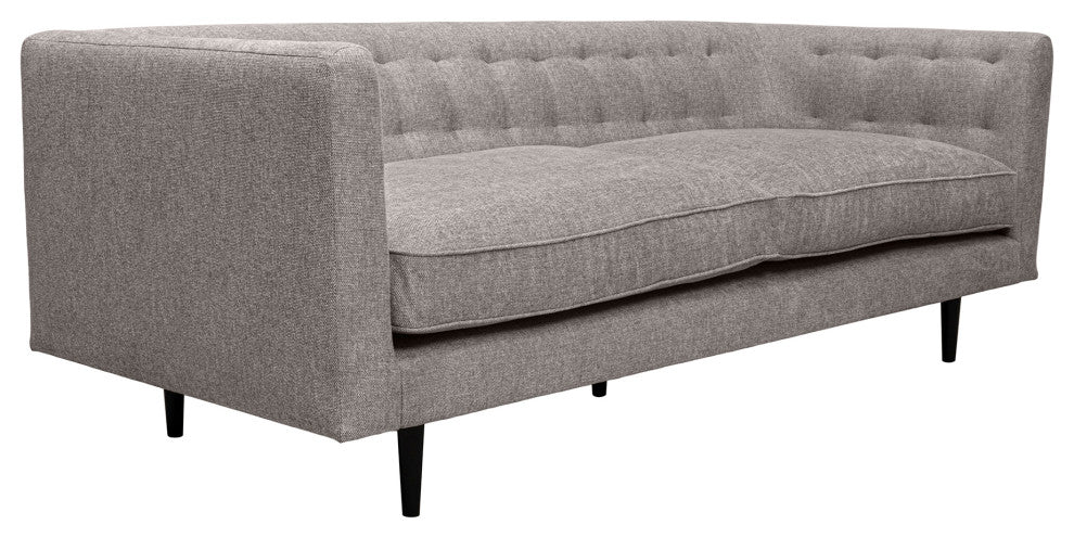 Annabelle 80" Gray Fabric Sofa with Black Wood Legs