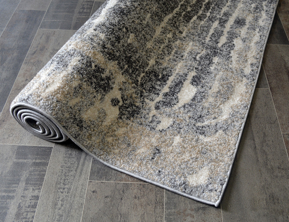 Denver Slate Contemporary Area Rug, Gray, 5'3"x7'3"