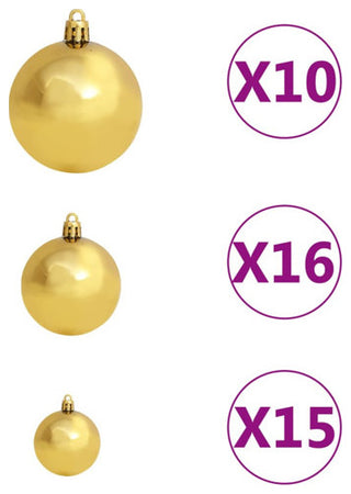vidaXL Artificial Pre-lit Christmas Tree with Ball Set and Pinecones Xmas Tree