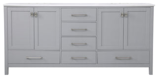 Grey 72" Double Sink Bathroom Vanity