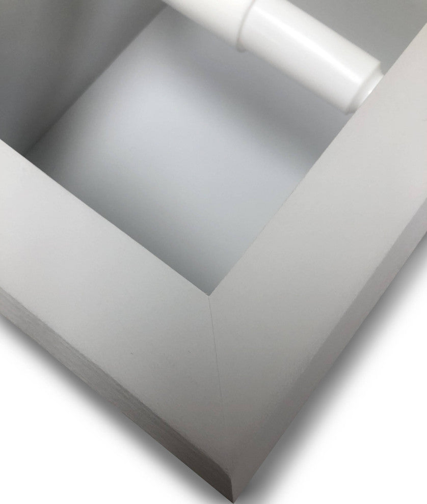 Tampa Recessed Solid Wood Toilet Paper Holder 7 x 8.5, Primed Gray