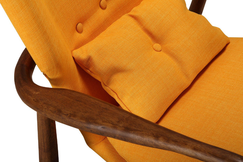 Bradley Accent Chair in Yellow and Walnut