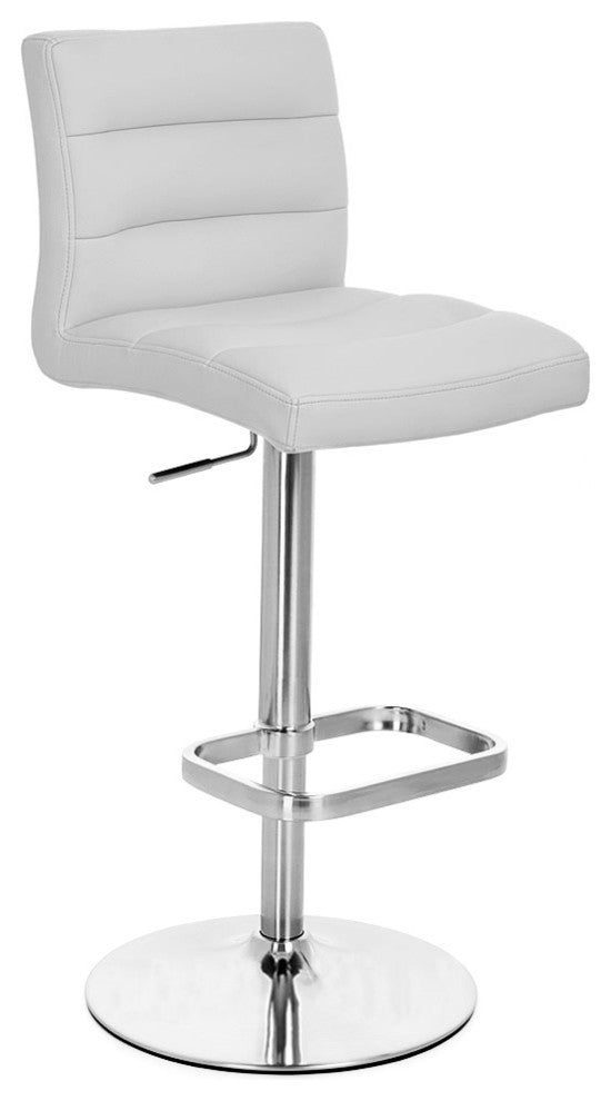Lush Adjustable Height Swivel Bar Stool - Chrome Base, Gray