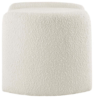 Nebula Boucle Upholstered Ottoman, Ivory