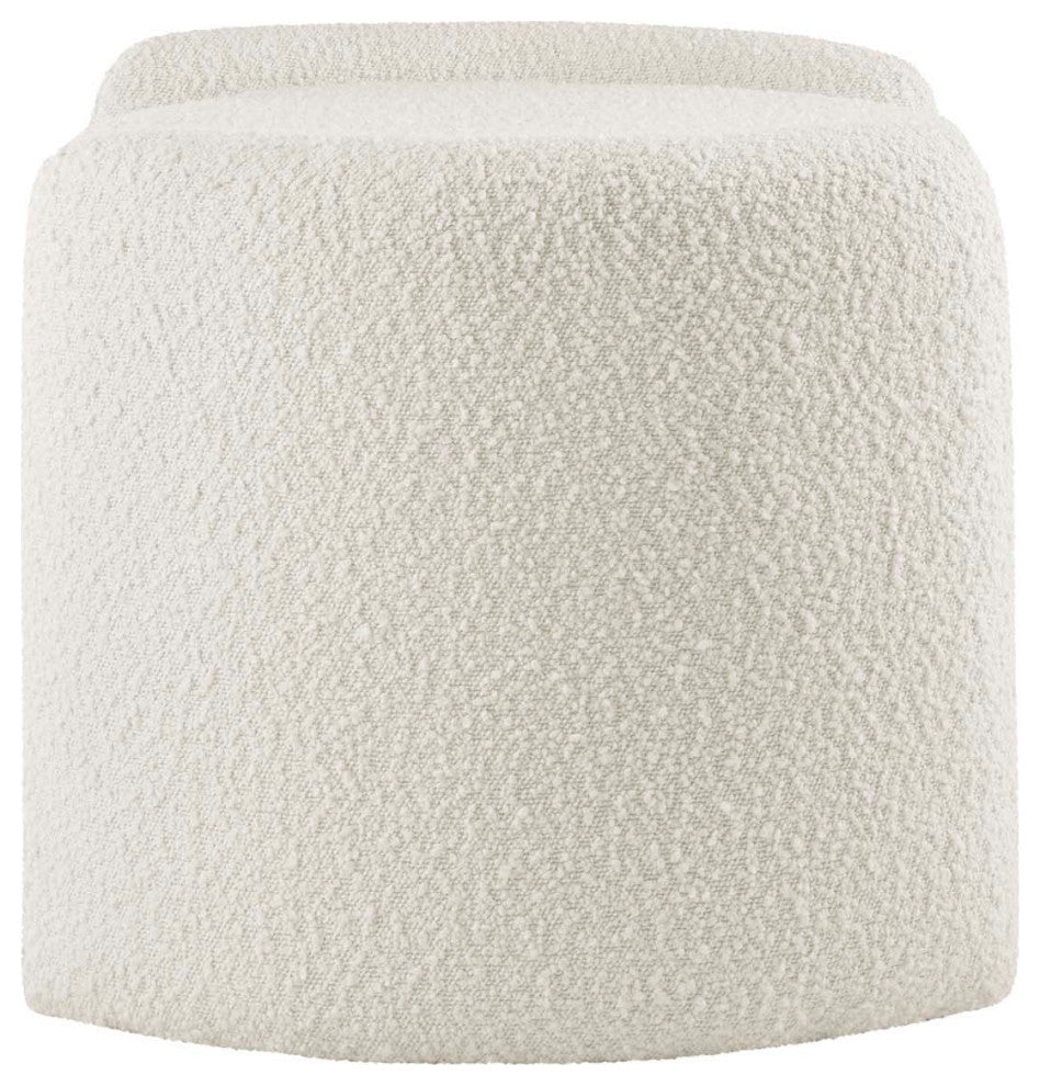 Nebula Boucle Upholstered Ottoman, Ivory