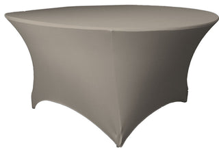 LA Linen Round Spandex Table Cover, Light Gray, 60"x60"