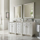 Bristol 72" Double Vanity Bright White, Bright White, Victorian Silver, Three-Hole
