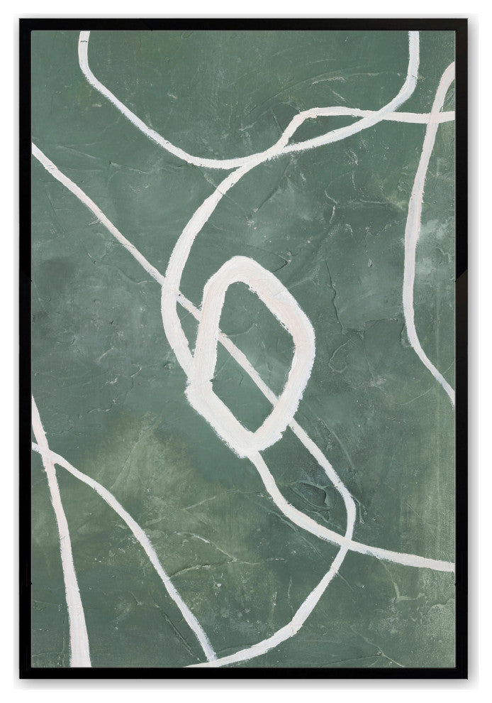 Satin Black 24" x 36" Emerald Whispers Framed Print