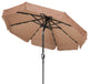 Deluxe Solar Powered LED Lighted Patio Umbrella, 7' With Scalloped Edge Top,, Ta