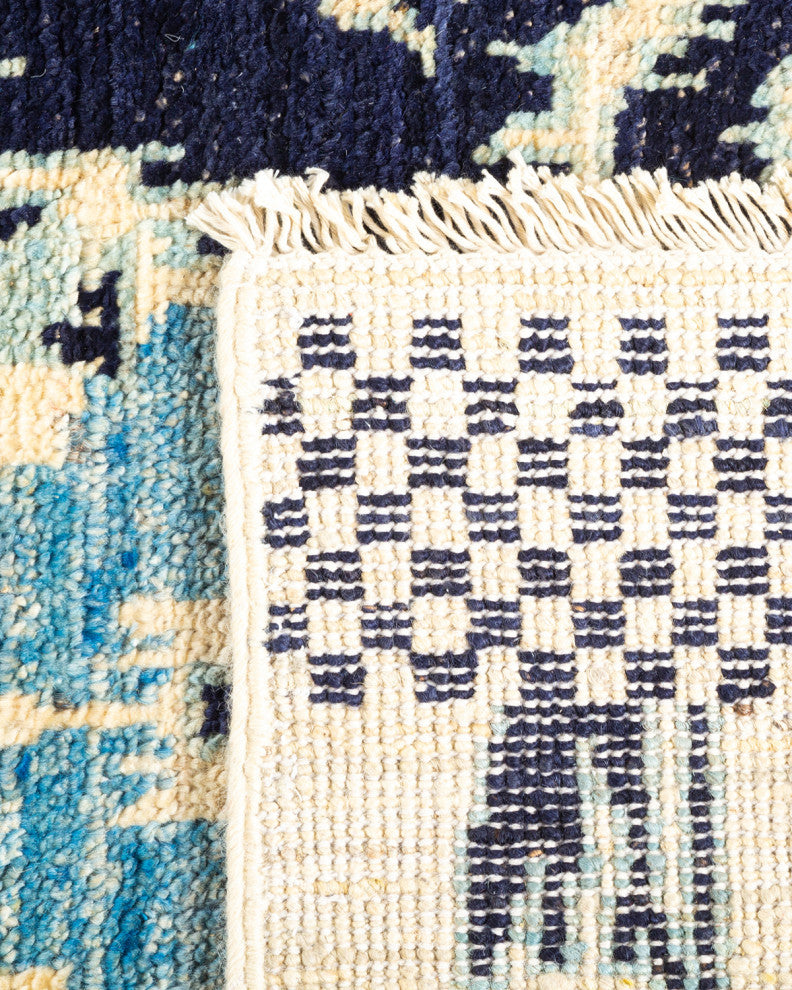 Modern, One-of-a-Kind Hand-Knotted Area Rug Ivory, 2'7"x8'7"