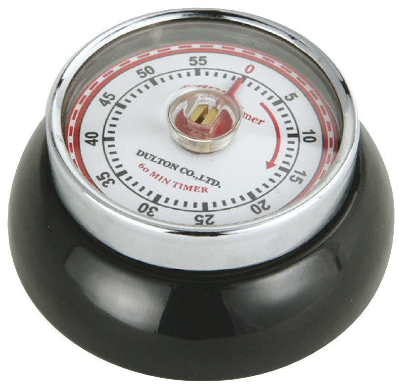 Zassenhaus Black Steel Retro Magnetic Kitchen Timer