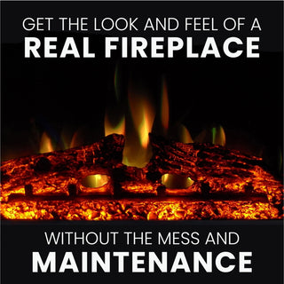 Seville Electric Fireplace Heater With 47" TV Stand, Multicolor Flames, Mahogany