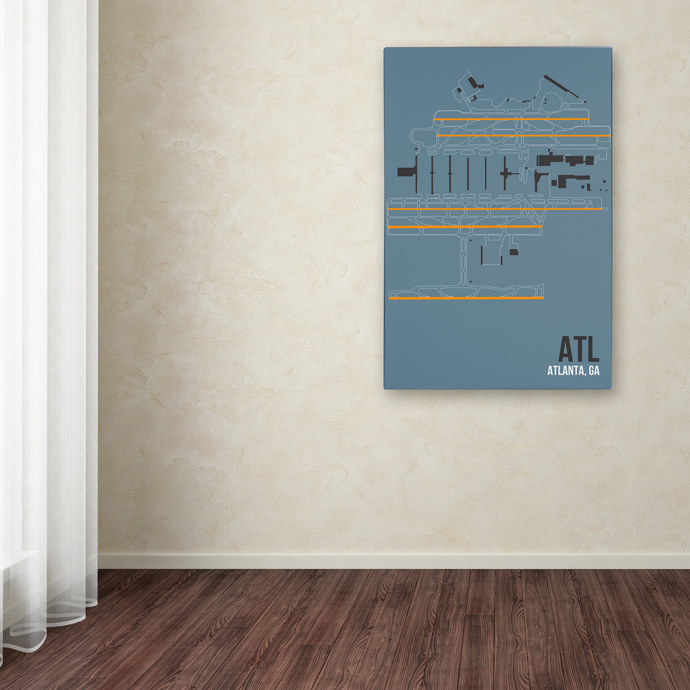 08 Left 'ATL Airport Layout' Canvas Art, 24 x 16
