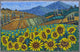 "Sunflower Feed" Glass Mosaic Art, 36"x27"
