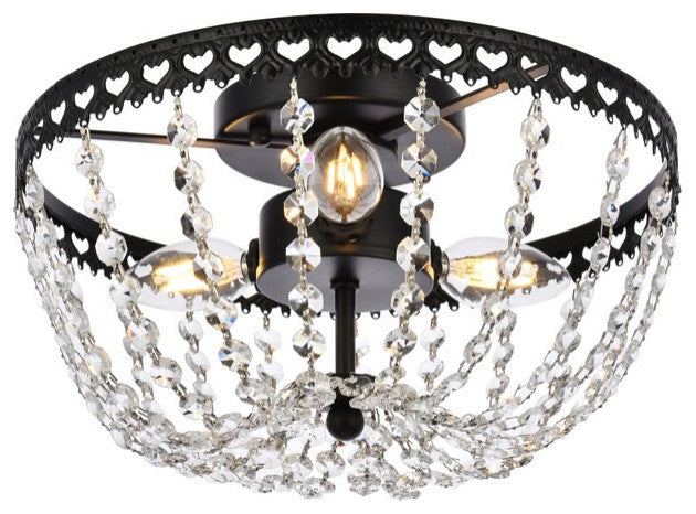 Kaine 14" Flush Mount, Black