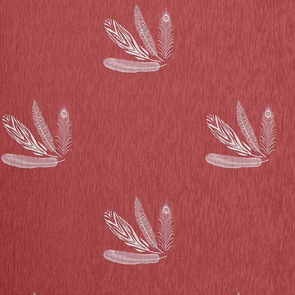 Feather Pattern Spring Chenille Rug, Ligonberry Red, 5'x7'