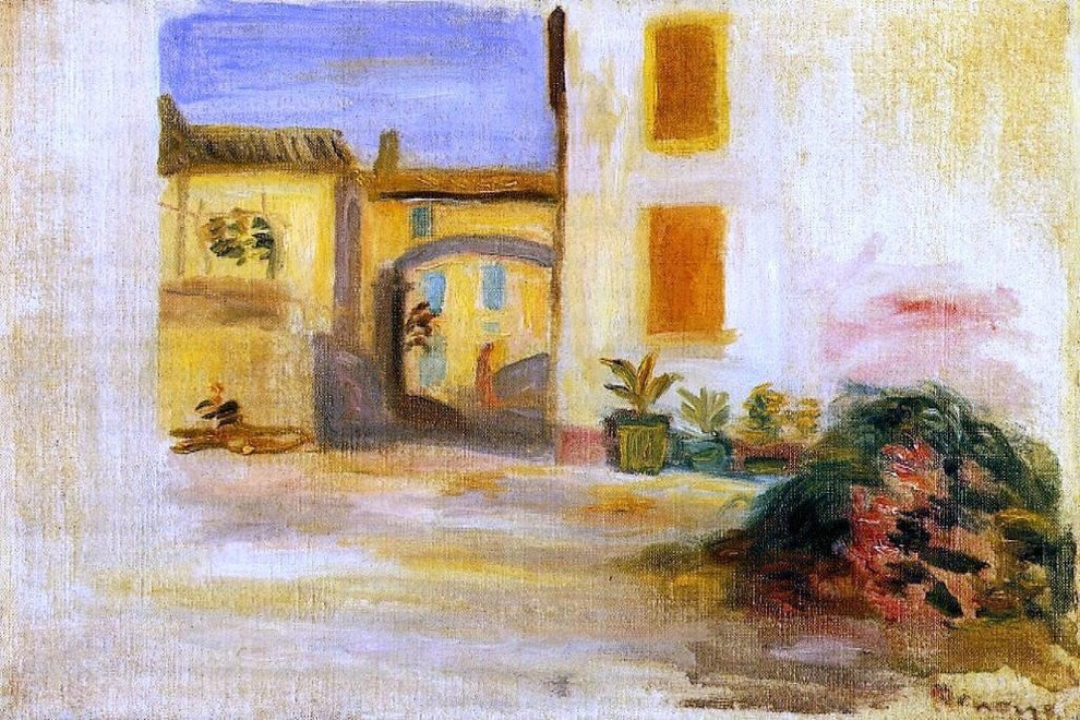 Pierre Auguste Renoir Farm Courtyard Midday, 18"x27" Wall Decal