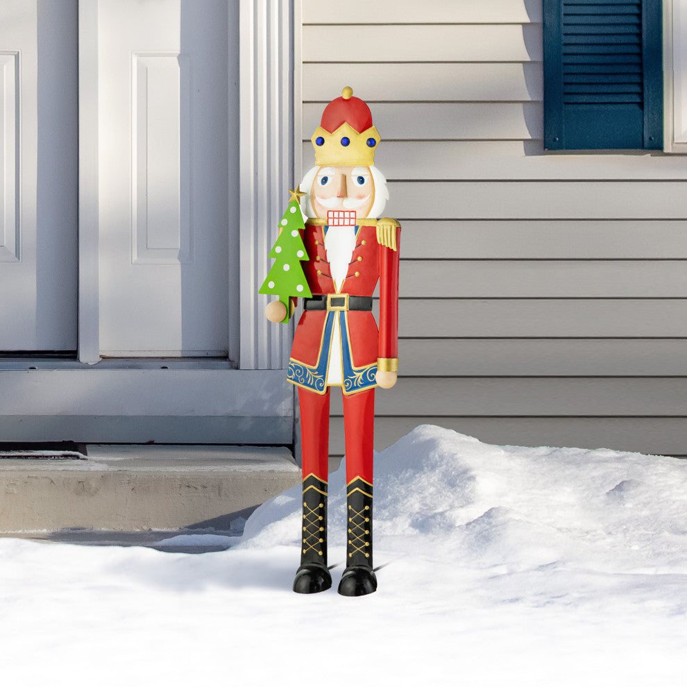 43.25"H Metal Christmas Nutcracker Yard Stake