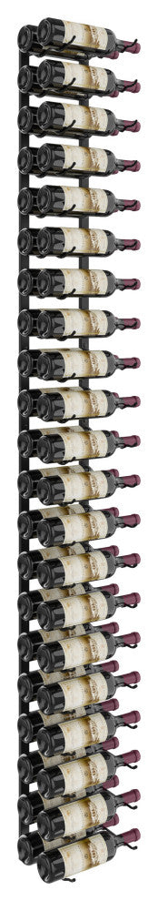 W Series Wine Rack 7, Wall Mounted Metal Bottle Storage, Matte Black, 42 Bottles, Double Deep