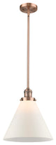 X-Large Cone 1-Light LED Pendant, Antique Copper, Glass: Matte White Cased
