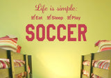 Soccer Life Wall Decal is Simple Play Wall Decal, 16", Mint
