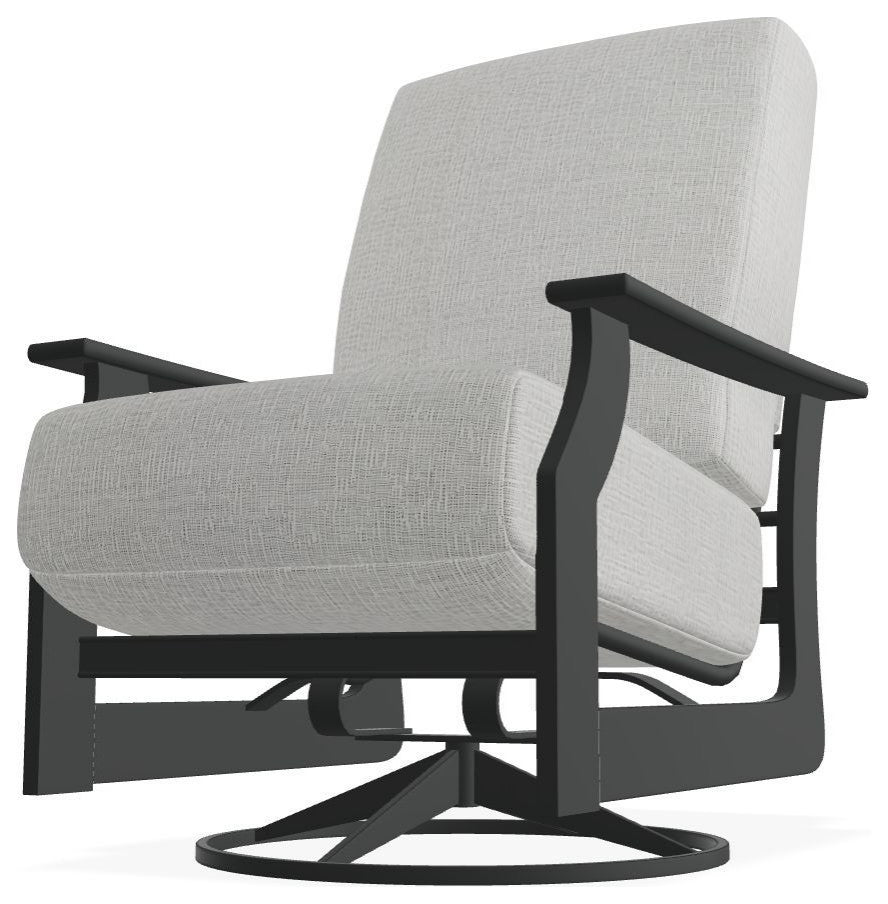 St. Catherine Deep Seat Outdoor Swivel Rocker, Grasscloth Cloud/Graphite