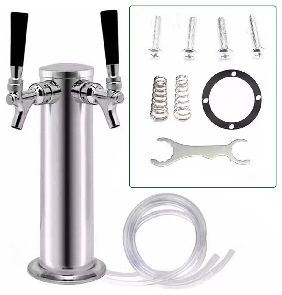 Modern Dual Faucet Stainless Steel Beer Dispenser