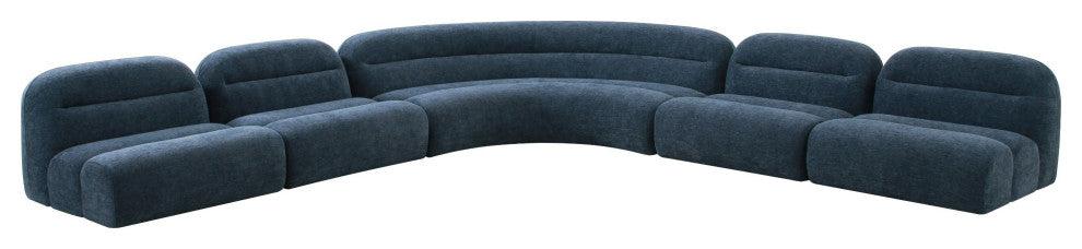 Divani Casa Forman Modern Blue Fabric Modular Sectional Sofa
