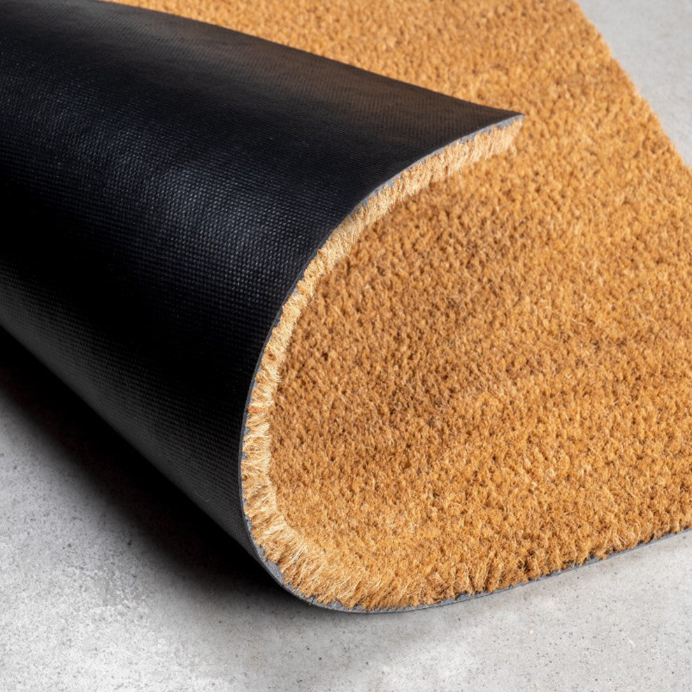 Sheltered Front Door Mat Coir Coco Fibers Rug 24x13, Natural
