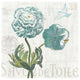 "Floral Messages on Wood I Blue" Digital Paper Print by Sue Schlabach, 20"x20"