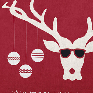 Cool Christmas Deer Accent Pillow, Haute Red, 20"x20"
