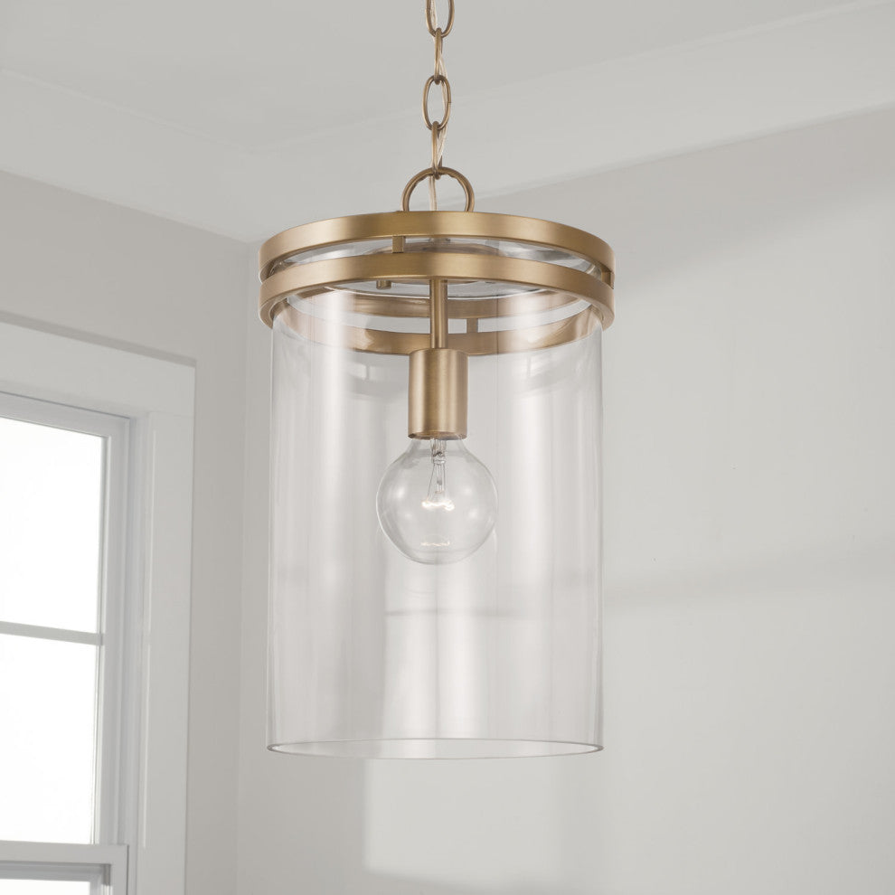 Capital Lighting 348711 Fuller 10"W Mini Pendant - Aged Brass