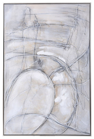Rudiment II Hand Painted Abstract Framed Canvas 32"Wx47"H2"D