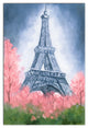 Painted Eiffel Tower 12x18 Canvas Wall Art