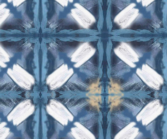 Beach Tile, Geometric Print Beach Towel, Blue