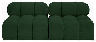 Ames Boucle Fabric Modular Sofa, Green, 2-Piece: 2 Armless Chair