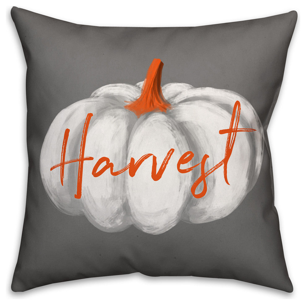 Harvest White Pumpkin Throw Pillow